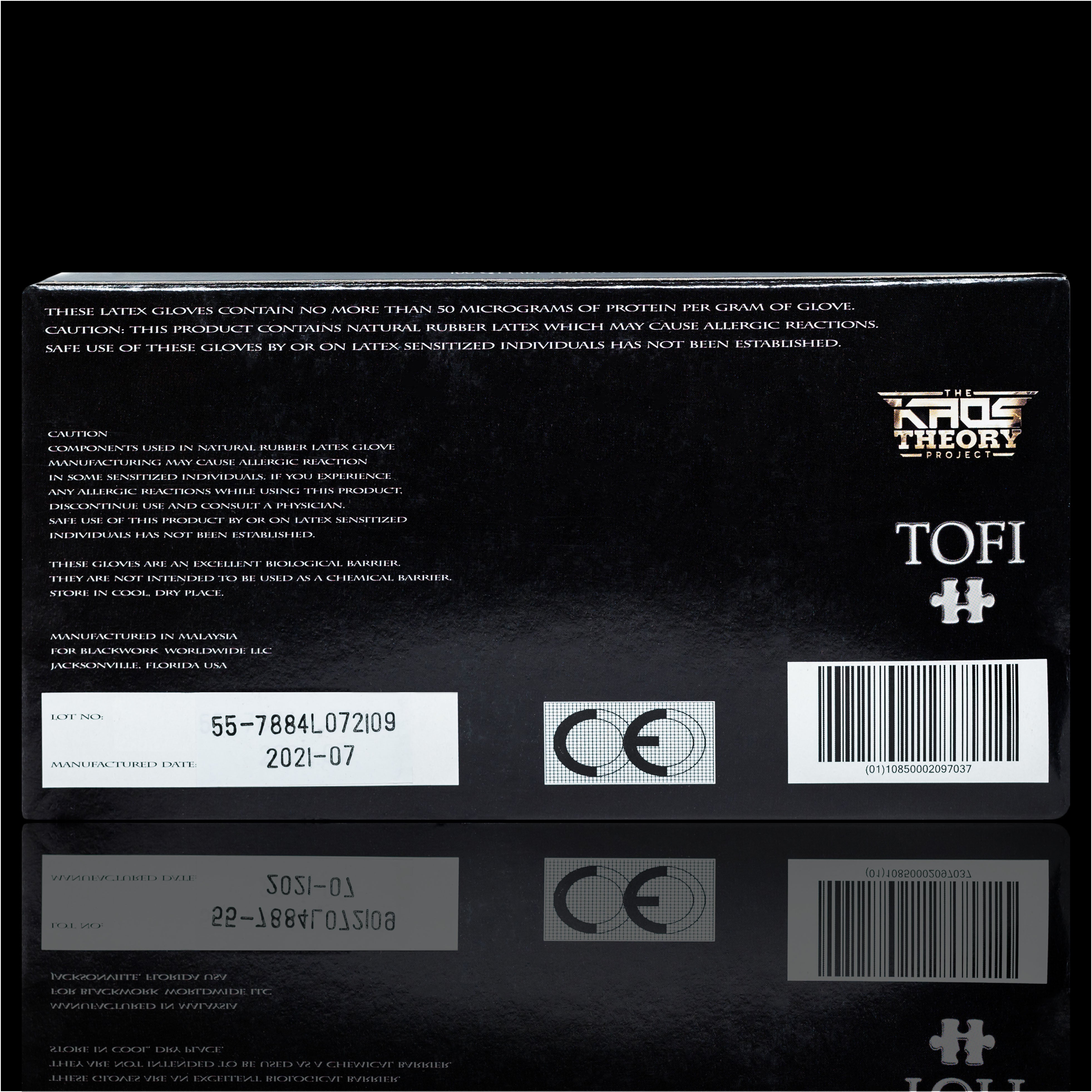 Blackwork Latex Tattoo Gloves - Box Disposable Gloves Saniderm Tattoo Aftercare 